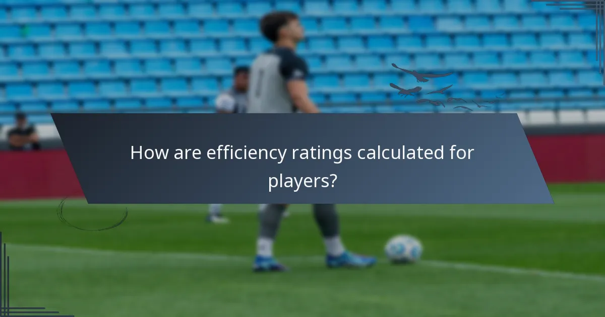 How are efficiency ratings calculated for players?