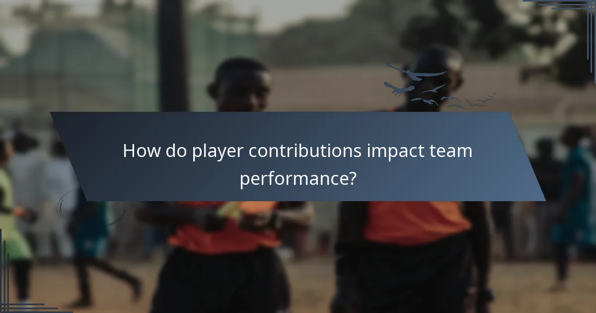 How do player contributions impact team performance?