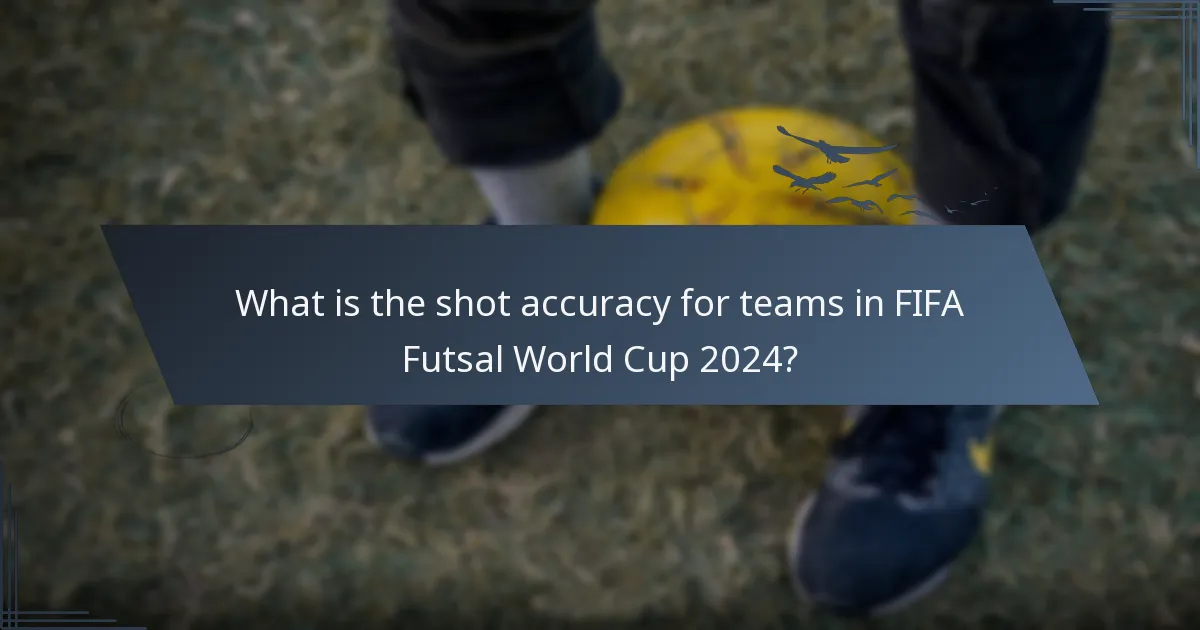 What is the shot accuracy for teams in FIFA Futsal World Cup 2024?